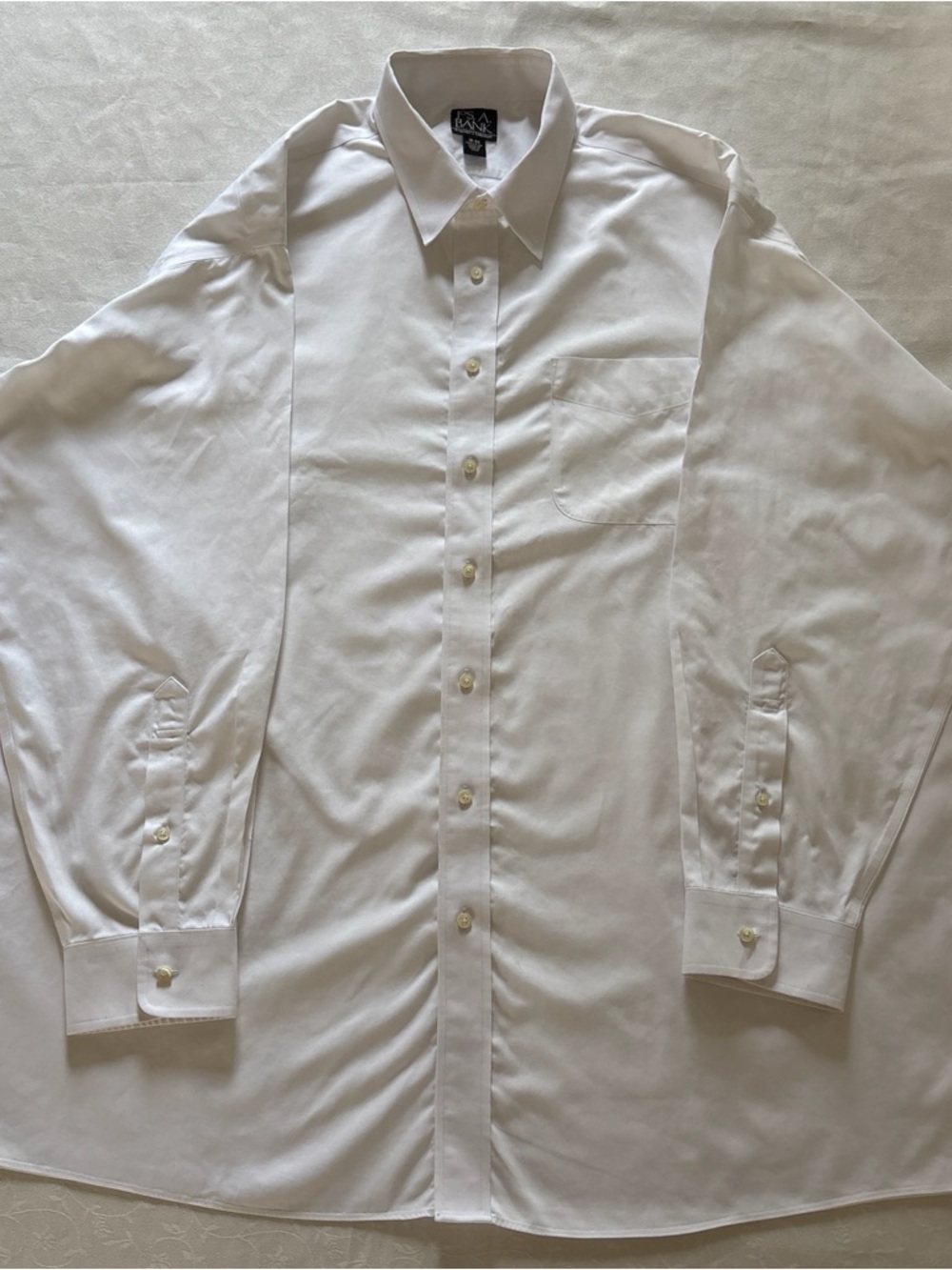 Men's Classic White Button-Up Dress Shirt. 18-34